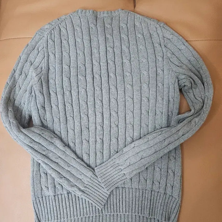 [BUNJANG] Polo Ralph Lauren Cable Knit Sweater - Grey / 폴로 랄프로렌 케이블 니트 회색