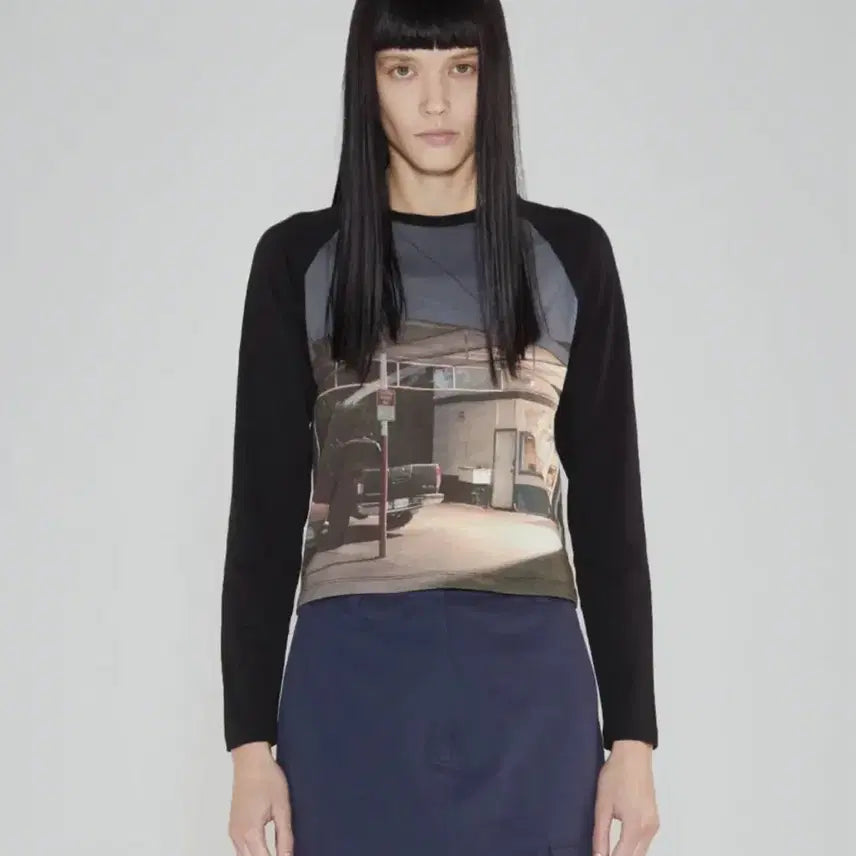 [BUNJANG] 32DEGREES Printed Raglan T-Shirt (Black) / 쓰리투에이티 Printed Reglan T-Shirt (Black)