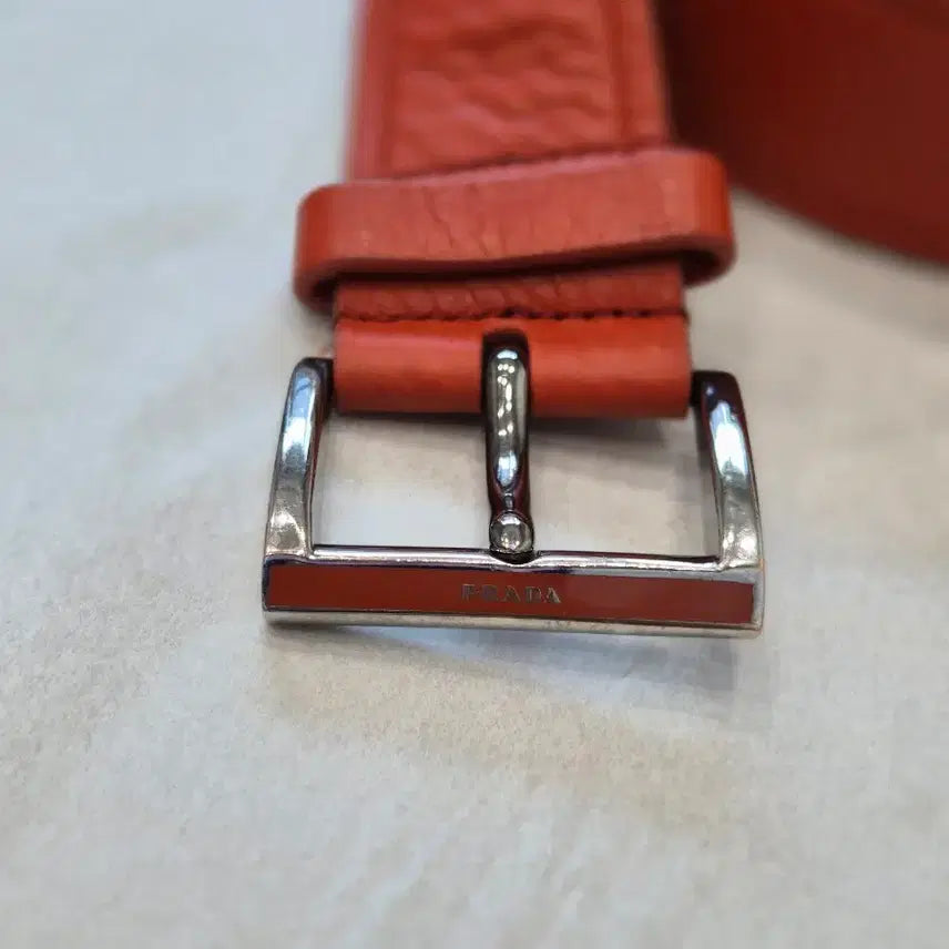 [BUNJANG] PRADA Orange Leather Belt / PRADA 프라다 정품 오렌지 레더 벨트
