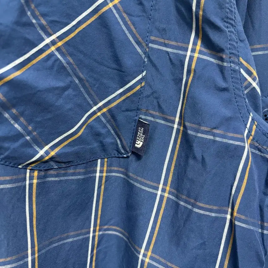 [BUNJANG] The North Face Blue Checkered Shirt / 노스페이스 블루 체크 셔츠