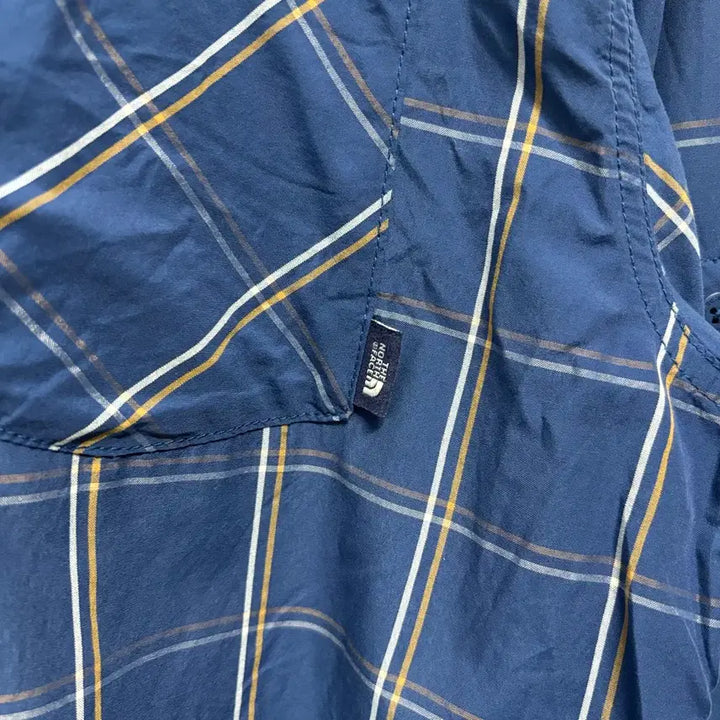 [BUNJANG] The North Face Blue Checkered Shirt / 노스페이스 블루 체크 셔츠