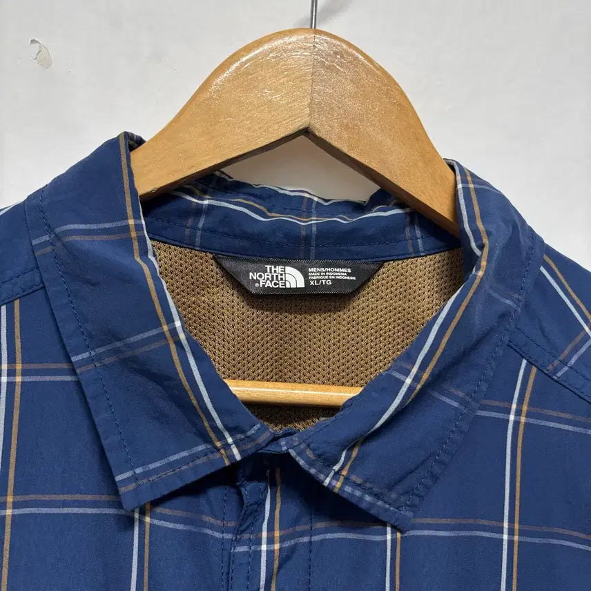 [BUNJANG] The North Face Blue Checkered Shirt / 노스페이스 블루 체크 셔츠