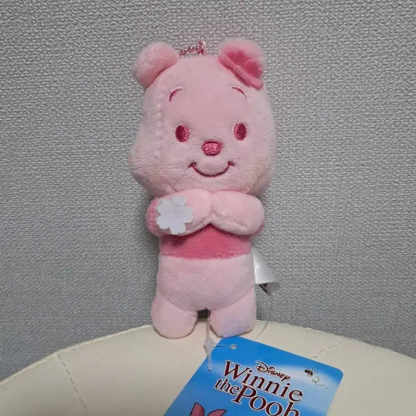 [BUNJANG] Disney Pink Winnie the Pooh Plush Keychain New / 디즈니 분홍색 푸 인형 키링 새상품