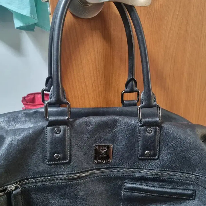 [BUNJANG] MCM Black Leather Tote Bag / mcm블랙 가죽 토트백 겸 숄더겸크스백빅사이즈