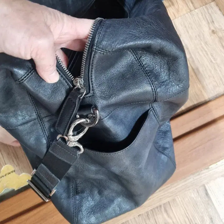 [BUNJANG] MCM Black Leather Tote Bag / mcm블랙 가죽 토트백 겸 숄더겸크스백빅사이즈