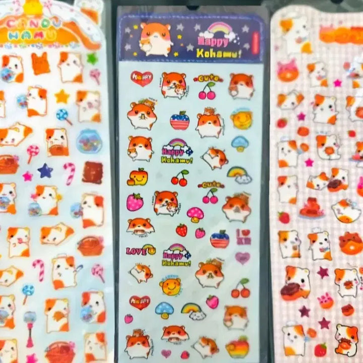 [SOLD OUT] 헤이세이 스티커 3종,햄스터 도넛햄 스티커