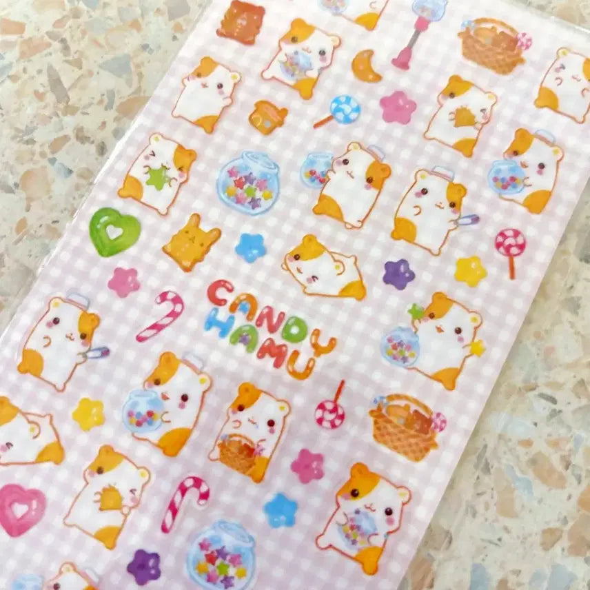 [SOLD OUT] 헤이세이 스티커 3종,햄스터 도넛햄 스티커