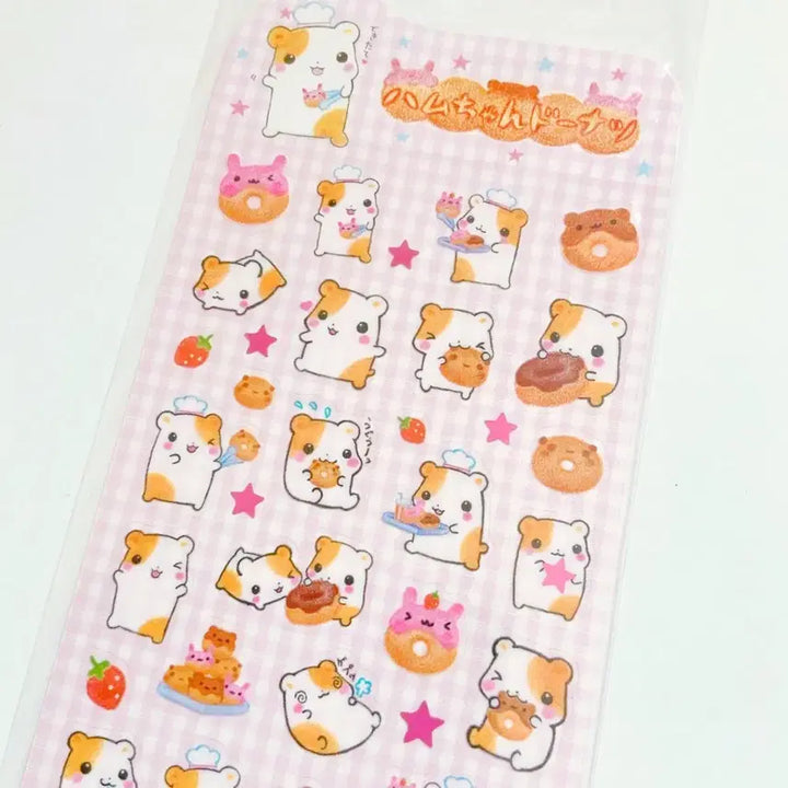 [SOLD OUT] 헤이세이 스티커 3종,햄스터 도넛햄 스티커