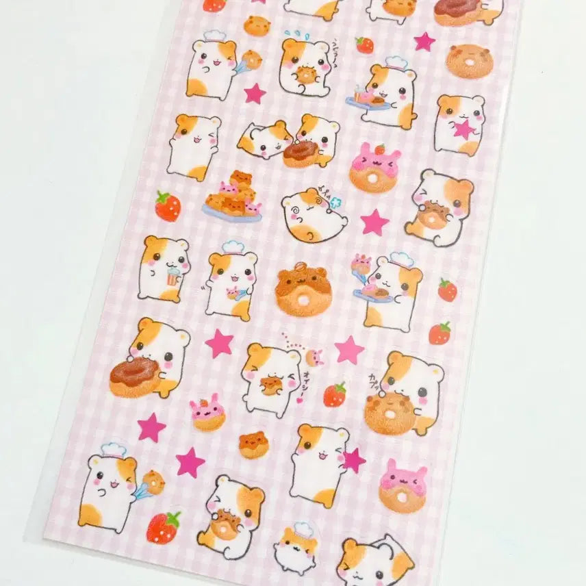 [SOLD OUT] 헤이세이 스티커 3종,햄스터 도넛햄 스티커