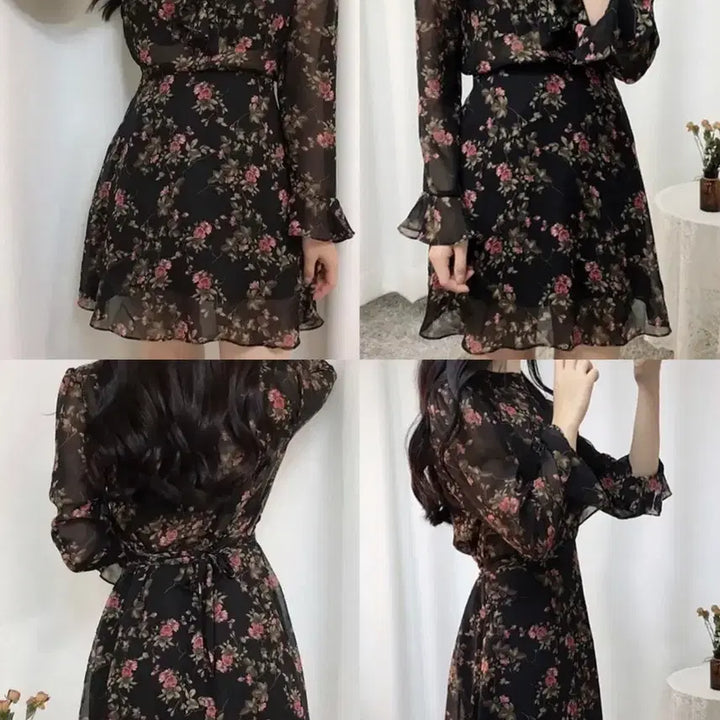 [BUNJANG] Floral See-Through Dress / 플라워 원피스 플로럴 시스루 원피스