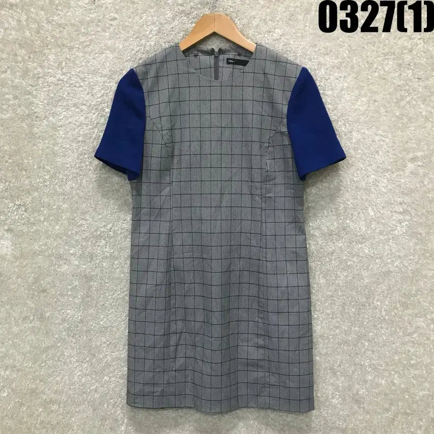 [SOLD OUT] 르샵 체크 반팔 원피스 블루 포인트 m