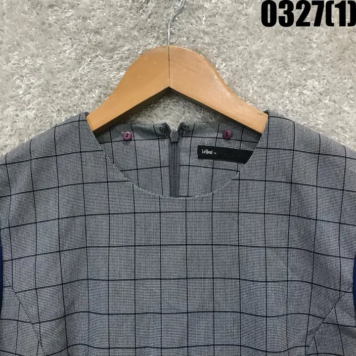 [SOLD OUT] 르샵 체크 반팔 원피스 블루 포인트 m
