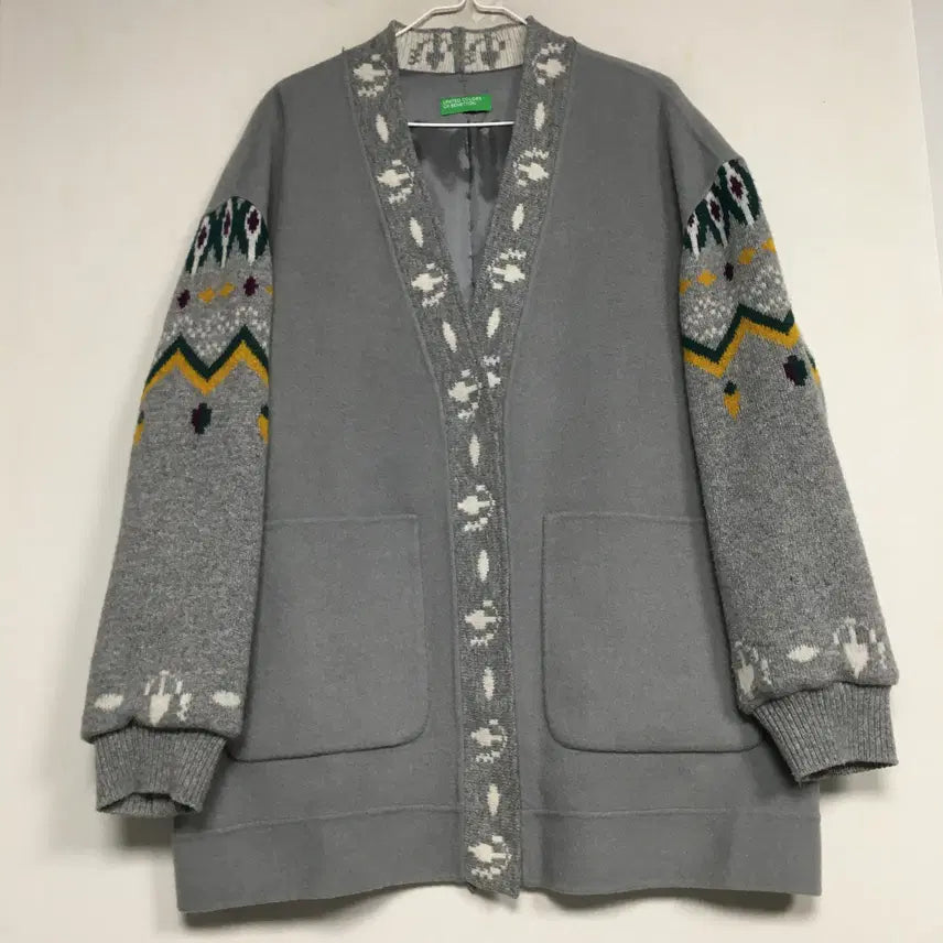 [BUNJANG] Benetton Embroidered Wool Coat / 24 베네통 신상 자수 울 코트