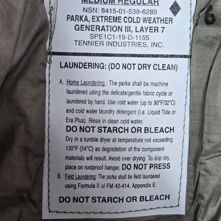 [BUNJANG] Tenier Proloft MR Gen III Layer 7 Jacket / 미군지급테니어프로마로프트mr