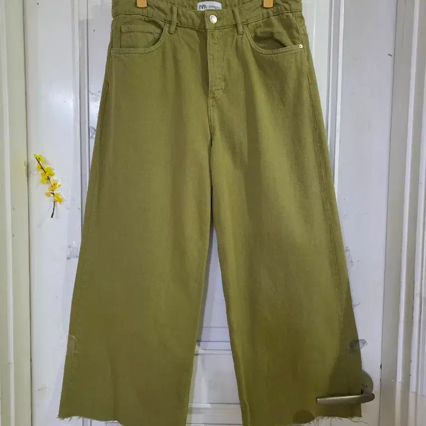 [BUNJANG] Zara Wide Leg Trousers / 봄  자라  와이드  통바지   허리단면 33  허리30까지