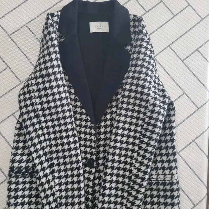 [BUNJANG] Sandro Houndstooth Check Jacket Coat / sando산드로 하운드투스 체크 자켓 코트
