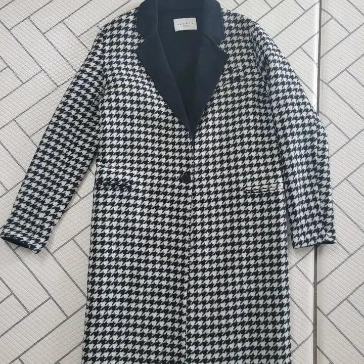 [BUNJANG] Sandro Houndstooth Check Jacket Coat / sando산드로 하운드투스 체크 자켓 코트