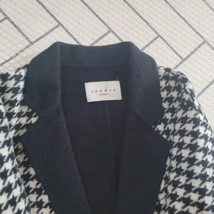 [BUNJANG] Sandro Houndstooth Check Jacket Coat / sando산드로 하운드투스 체크 자켓 코트