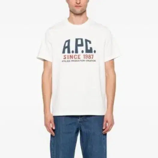 [BUNJANG] A.P.C. 1987 Logo T-Shirt White / A.P.C. 1987 로고 티셔츠 화이트