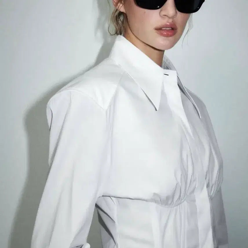 [BUNJANG] Zara Poplin Bustier Crop Shirt / 자라 크롭 셔츠 zara자라포플린 뷔스티에