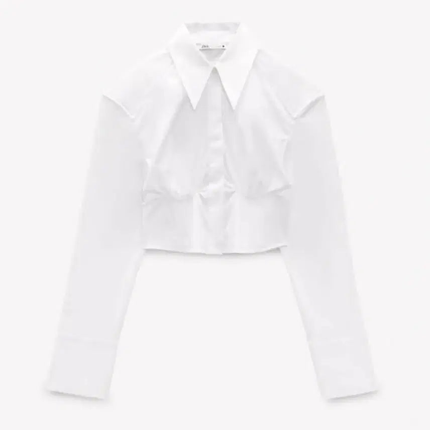 [BUNJANG] Zara Poplin Bustier Crop Shirt / 자라 크롭 셔츠 zara자라포플린 뷔스티에