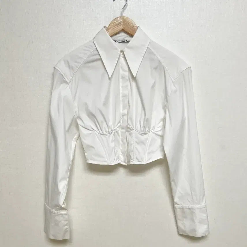 [BUNJANG] Zara Poplin Bustier Crop Shirt / 자라 크롭 셔츠 zara자라포플린 뷔스티에