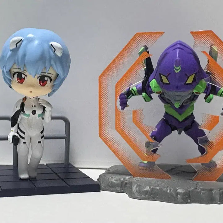 [BUNJANG] Evangelion Ayanami Rei &amp; Unit-01 Mini Figure Bundle Set / 에반게리온 리멘트 피규어 일괄 아야나미레이 초호기