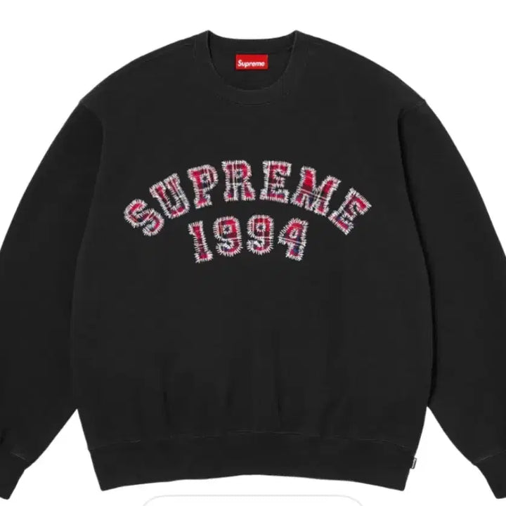 [BUNJANG] Supreme Plaid Arc Crewneck Black L &amp; XL / 슈프림 플레이드 아크 크루넥 블랙 L XL
