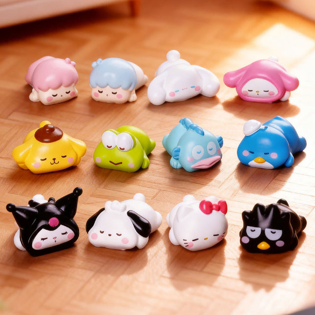 [BUNJANG] Sanrio Sleeping Miniature Figure Set (12 Pieces) / 잠자는 산리오 미니어처 세트 12종