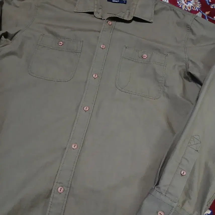 [BUNJANG] SPAO Khaki Cotton Shirt (XL) / (XL / 105) 스파오 SPAO 카키 코튼 남방 셔츠