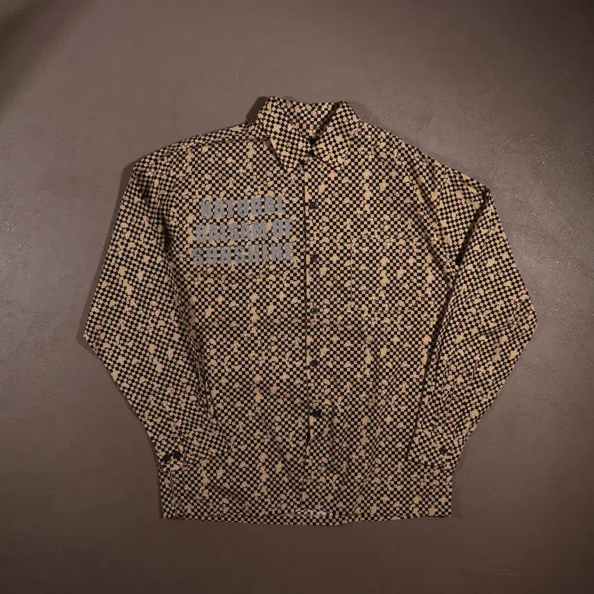 [BUNJANG] Vintage Checkerboard Y2K Printed Shirt / 일본빈티지 체커보드 Y2K 프린팅 셔츠 C540