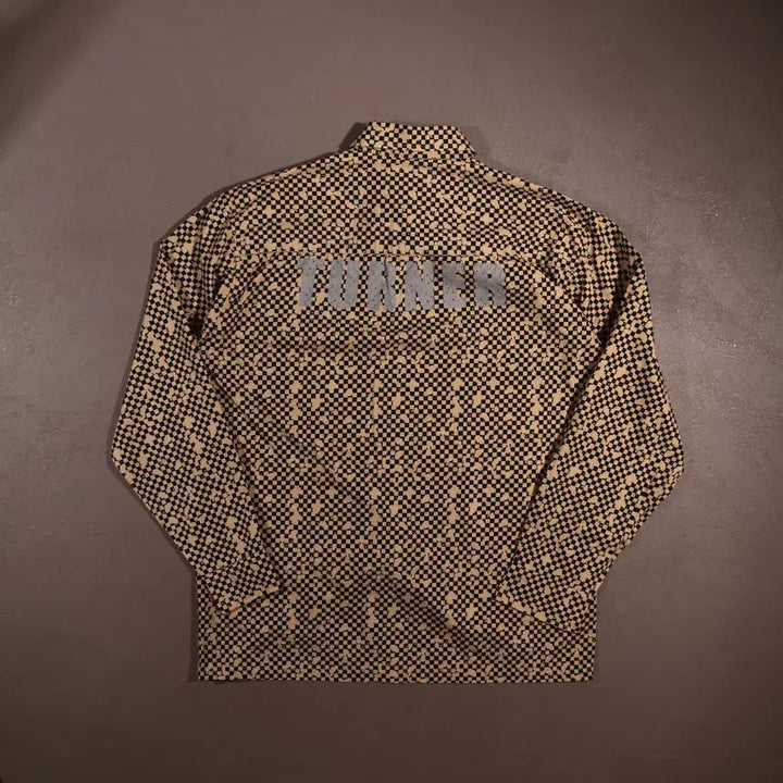 [BUNJANG] Vintage Checkerboard Y2K Printed Shirt / 일본빈티지 체커보드 Y2K 프린팅 셔츠 C540