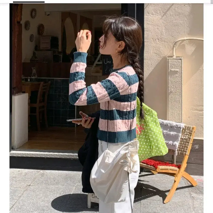 [BUNJANG] Underbee Cotton Crop Knit / 언더비 제작 코튼 크롭 니트
