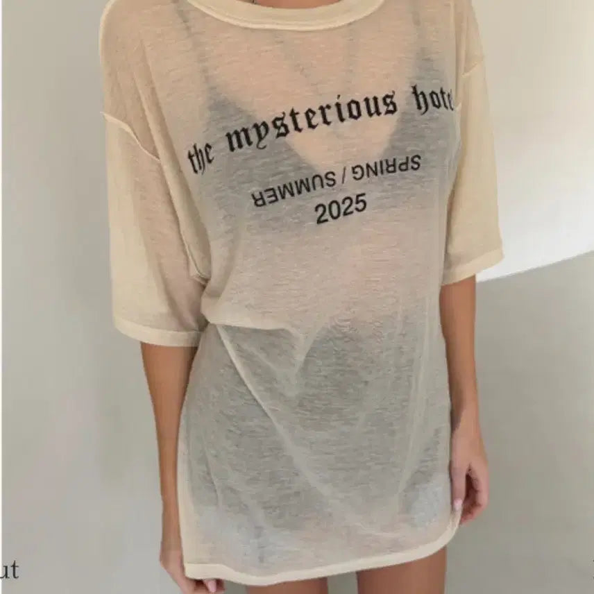 [BUNJANG] The Mysterious Hotel Sheer Box T-shirt / 더미스테리어스호텔 시스루 박스 티