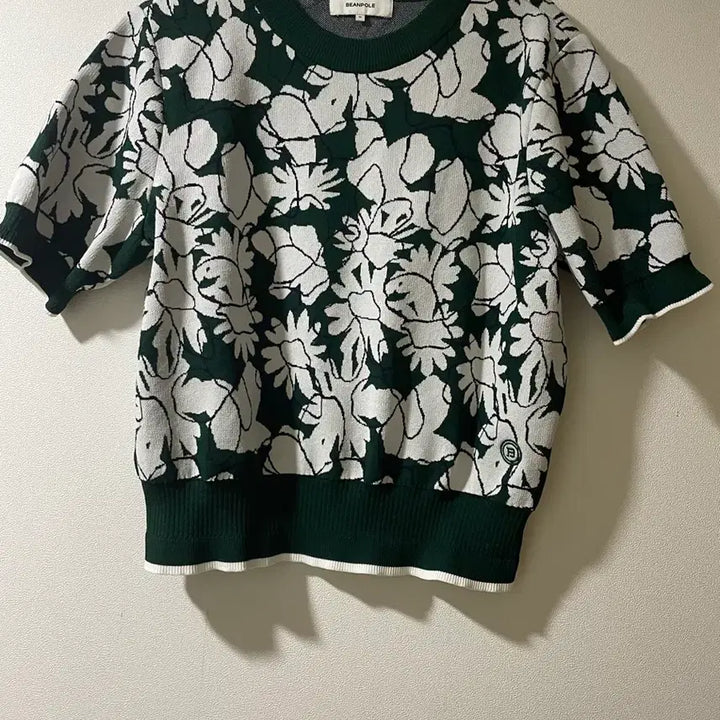 [BUNJANG] Beanpole Floral Pattern Knit Top / 매장가 30만원대 빈폴플라워 패턴 니트 그린