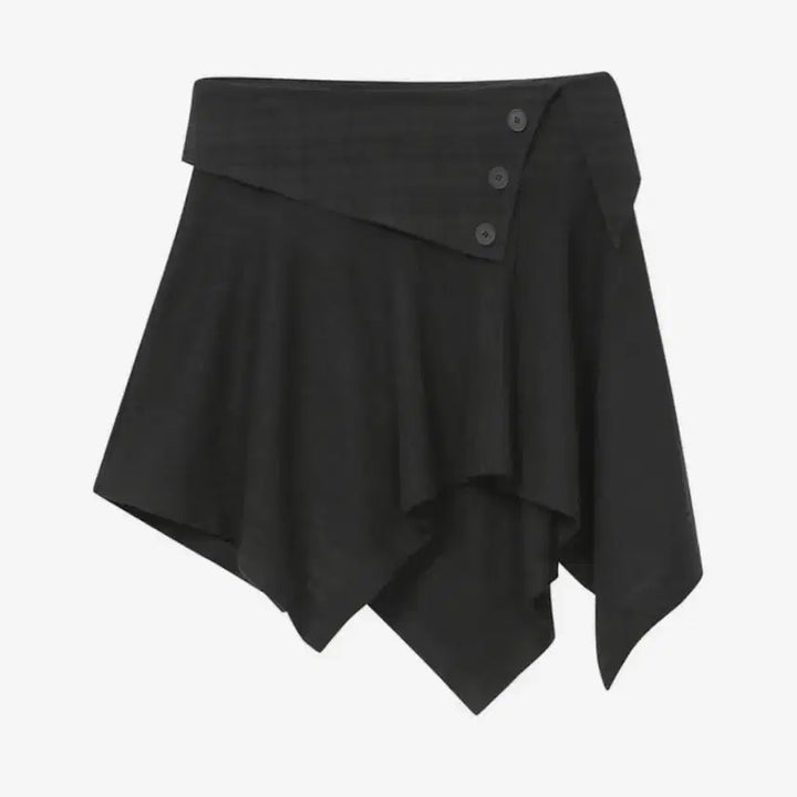 [BUNJANG] Miseki Seoul Black Asymmetric Mini Skirt / 미세키서울 블랙 언발란스 미니 스커트