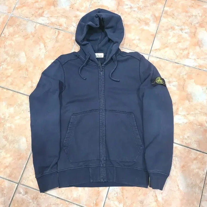 [BUNJANG] Stone Island Navy Hooded Zip-Up Sweatshirt / 스톤아일랜드 네이비 후드집업