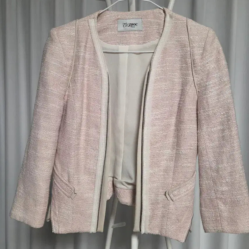 [BUNJANG] ZOOC Pink Tweed Jacket / ZOOC 핑크 트위드 자켓