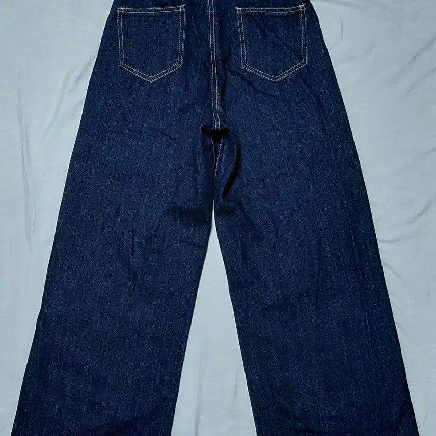 [BUNJANG] EMODA Fold Over High Waist Wide Denim Jeans (Size 1) / [EMODA] 에모다 하이웨이스트 폴드 오버 와이드 데님 (사이즈 1)
