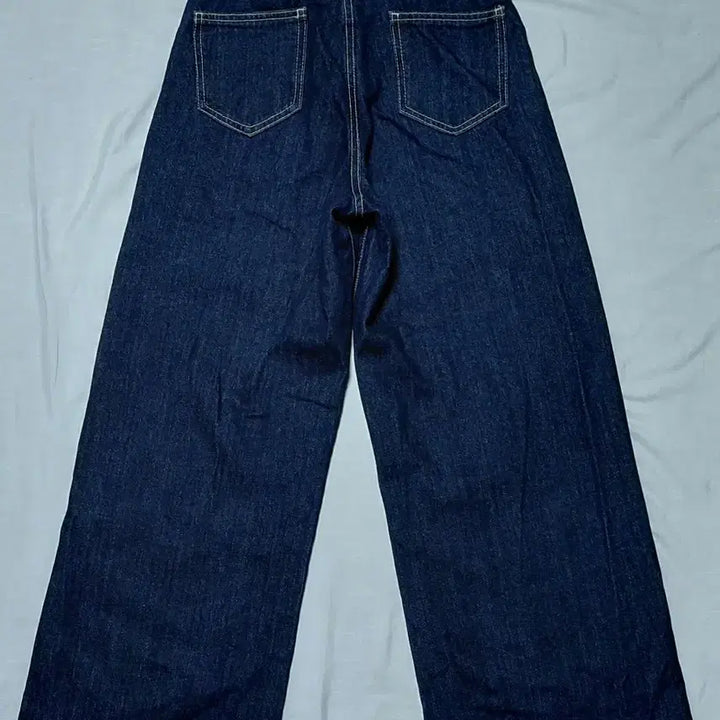 [BUNJANG] EMODA Fold Over High Waist Wide Denim Jeans (Size 1) / [EMODA] 에모다 하이웨이스트 폴드 오버 와이드 데님 (사이즈 1)