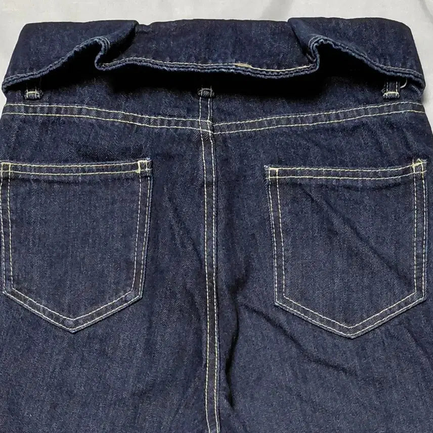 [BUNJANG] EMODA Fold Over High Waist Wide Denim Jeans (Size 1) / [EMODA] 에모다 하이웨이스트 폴드 오버 와이드 데님 (사이즈 1)