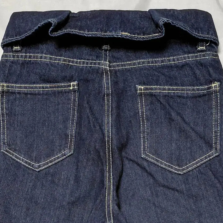 [BUNJANG] EMODA Fold Over High Waist Wide Denim Jeans (Size 1) / [EMODA] 에모다 하이웨이스트 폴드 오버 와이드 데님 (사이즈 1)