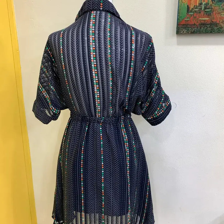 [BUNJANG] Vintage Patterned Shirt Dress / 패턴 셔츠 원피스 빈티지 스타일