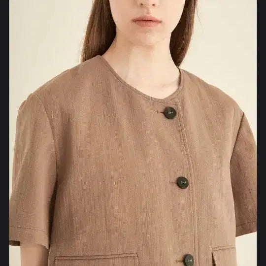 [BUNJANG] 22 The Cashmere Linen Blend Collarless Jacket / 22더캐시미어 린넨 블렌드 칼라리스 재킷55 착샷있음