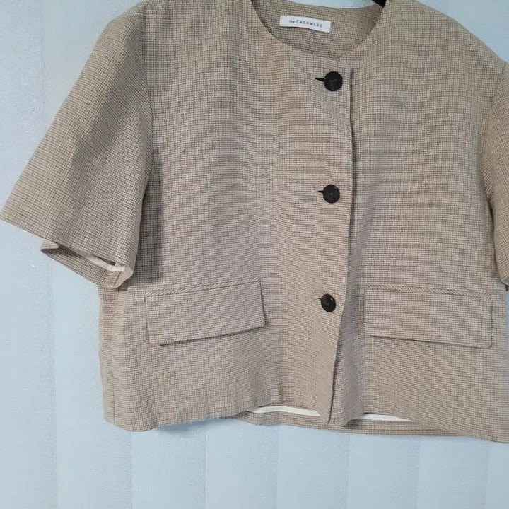 [BUNJANG] 22 The Cashmere Linen Blend Collarless Jacket / 22더캐시미어 린넨 블렌드 칼라리스 재킷55 착샷있음