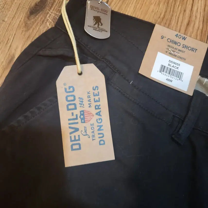 [BUNJANG] DevilDogs Degrease Chino Shorts Black Waist 40 New / 미국 데빌독 더거리스 치노반바지 허리40 새상품