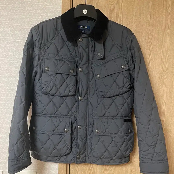 [SOLD OUT] 정품 폴로 바이커 퀼팅 자켓 그레이 M