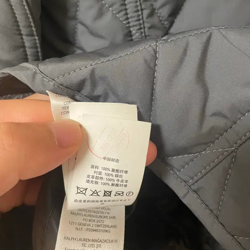 [SOLD OUT] 정품 폴로 바이커 퀼팅 자켓 그레이 M