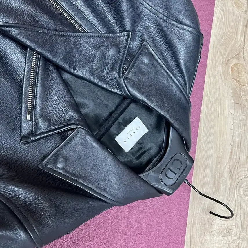 [BUNJANG] Sandro Navy Leather Rider Jacket / 산드로 네이비 레더 라이더 자켓