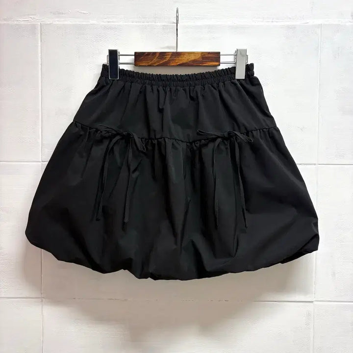 [BUNJANG] Black Pumpkin Balloon Ribbon Mini Skirt / 블랙 펌킨 벌룬 리본 미니스커트 JPN